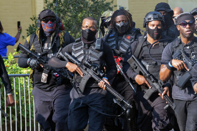 ‘State-sponsored terrorism, police-sponsored terrorism,’ used to charge and target the leader of Black militia?