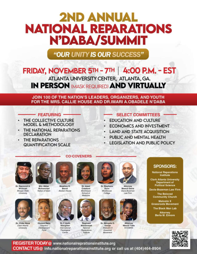National Reparations Summit seeks to unite experts in the movement