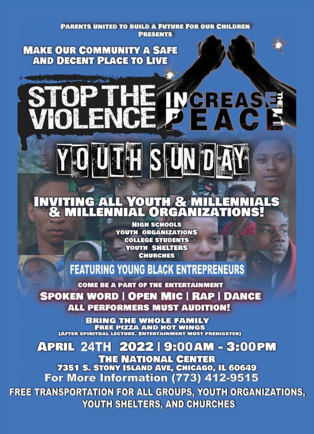 ‘Stop the Violence, Increase Peace’ youth event April 24