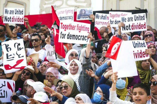 Tunisians take to streets again in protest at constitutional referendum