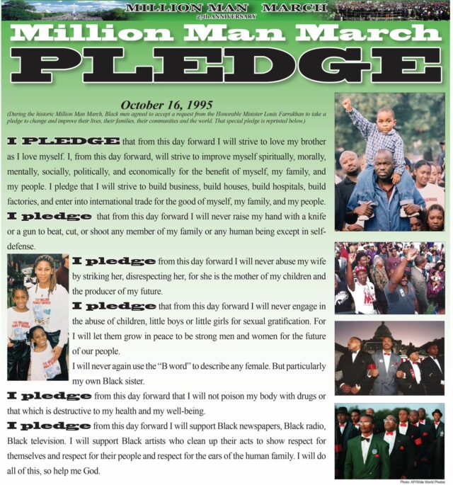 Million Man March Pledge