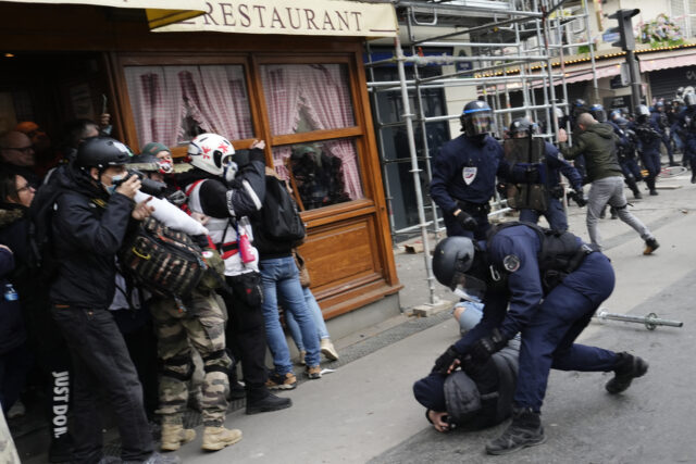 French police clash with protesters during rallies over pension reform