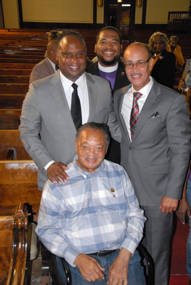 Student Minister Ishmael Muhammad speaks at Rainbow PUSH Coalition