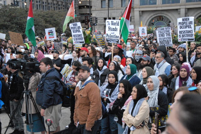 Palestinian solidarity march in downtown Chicago