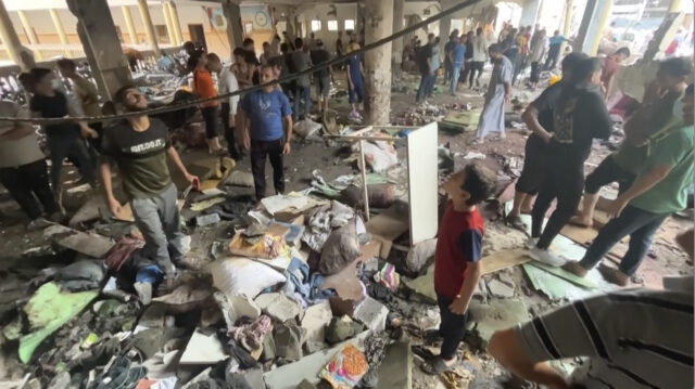 Rights group finds no evidence of military presence in Israeli bombed Gaza school