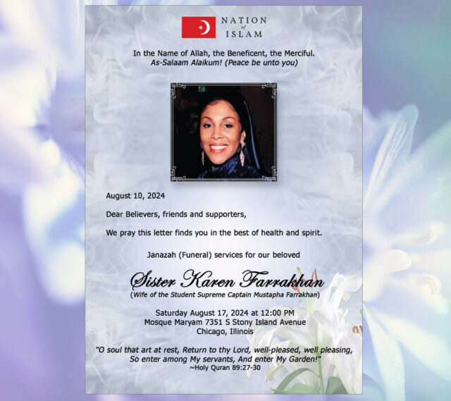 Sister Karen Farrakhan Janazah Services
