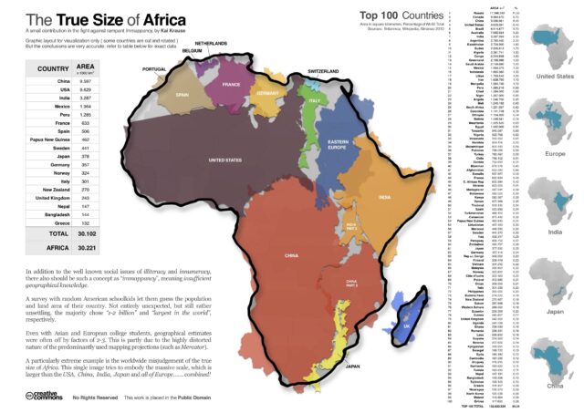 World maps distort true size of the African continent