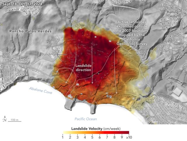 California’s slow-moving landslide has expanded