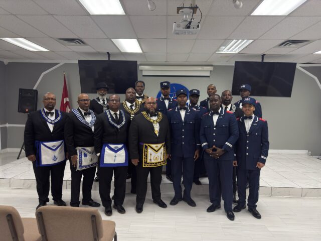 Members of a Masonic lodge visit Mosque No. 48 in Dallas