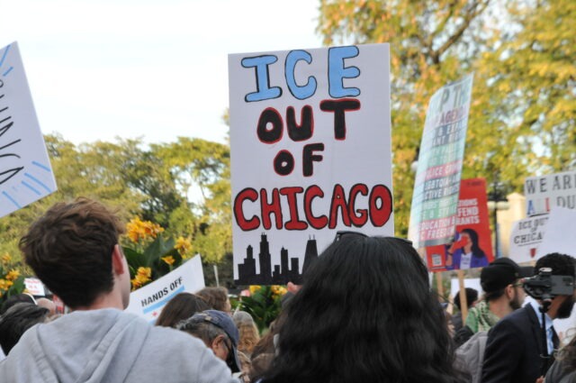 Residents protest federal interventions in Chicago