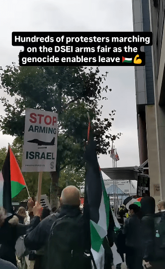 Thousands protest Israeli arms firms at London fair, visit by president Herzog