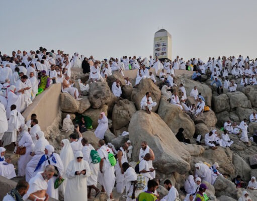 Muslim pilgrims converge on Mount Arafat in Saudi Arabia during Hajj